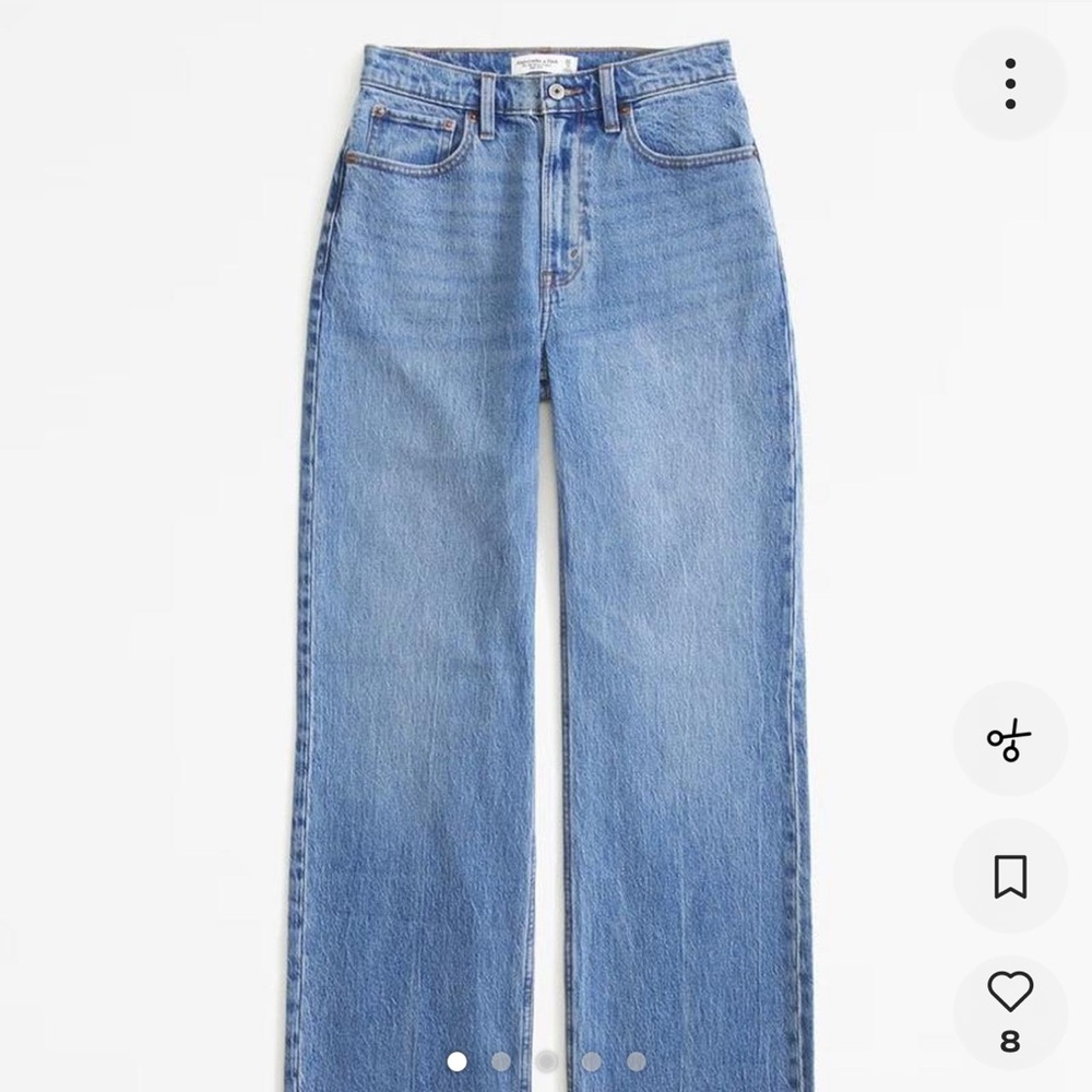 Abercrombie & Fitch high rise curve love relaxed 90s jean in Medium Marble